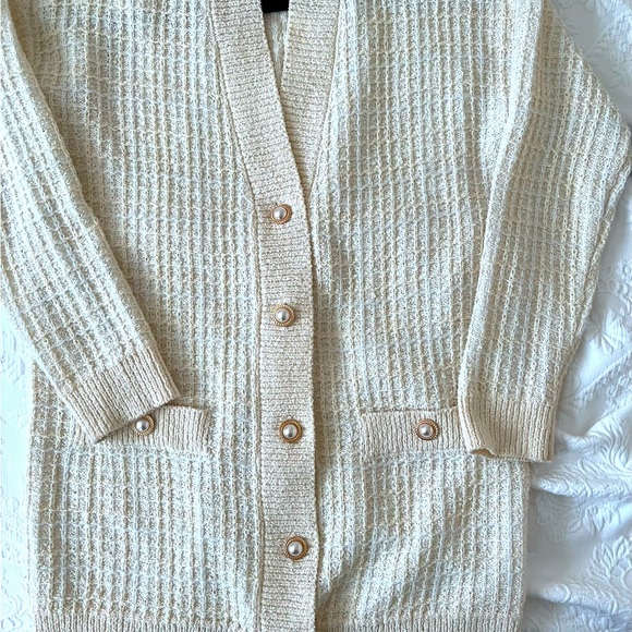 Ellie Tahari Knit Button Down Cardigan with Pearl Buttons - Picture 1 of 3